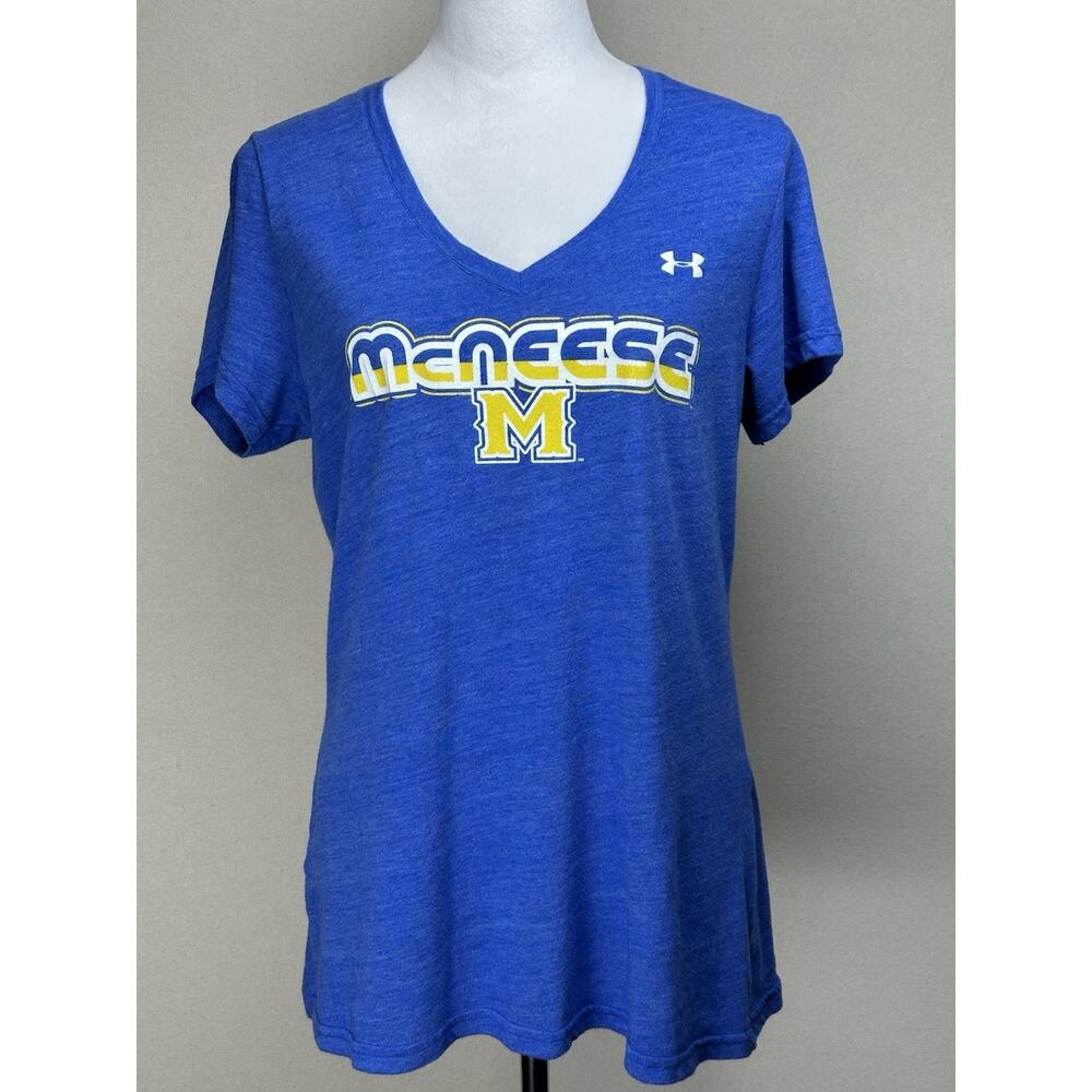 McNeese Cowboys Under Armour Performance Semi Fitted Women's XL V-Neck T-Shirt